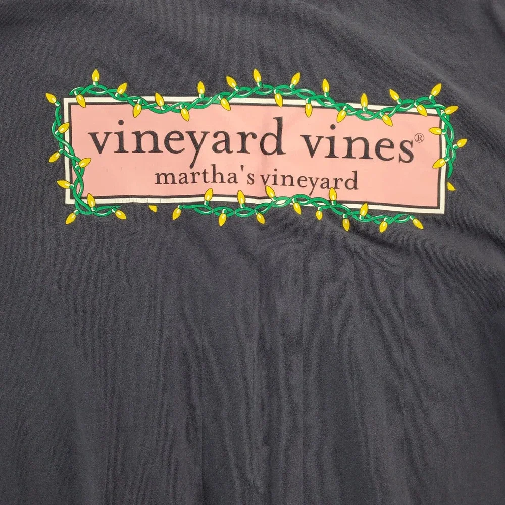 Vineyard Vines Shirt Boys Youth XL Navy Blue Graphic Martha's Vineyard Spellout‎